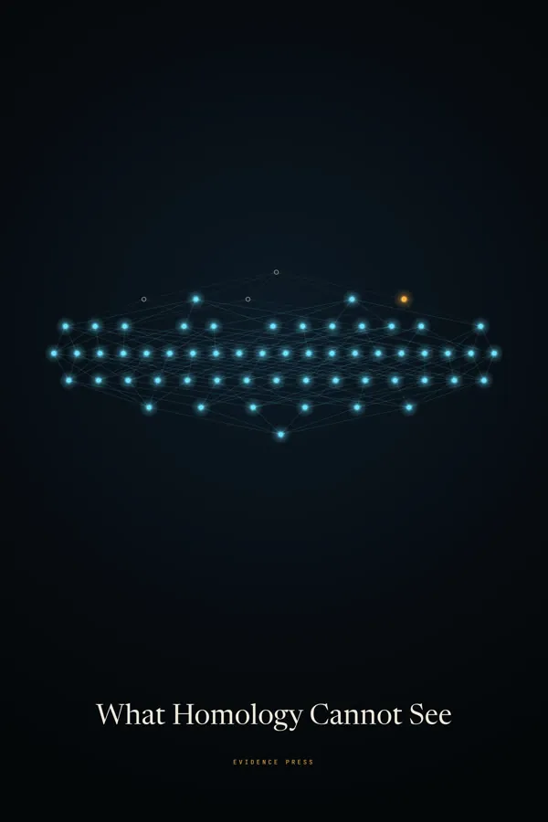 What Homology Cannot See poster: rows of teal dots arranged in a layered lattice